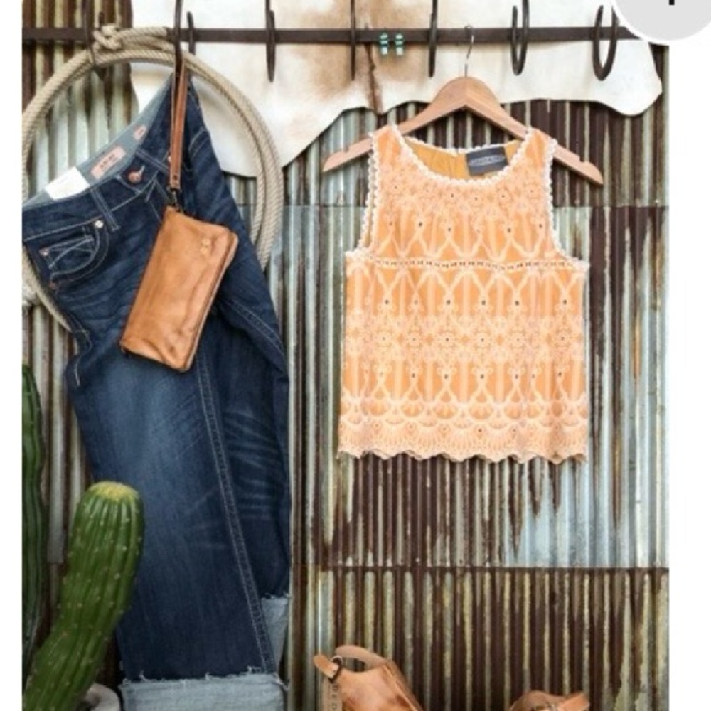 Embroidered Mustard Tank